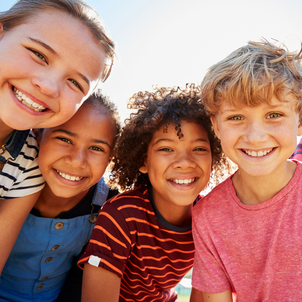 Fluoride Children Smiling Outdoors